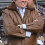 P J Byrne I Play Rocky Brown Leather Jacket